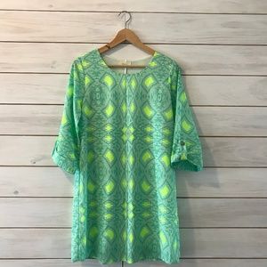 Everly Geometric Print Shift Dress